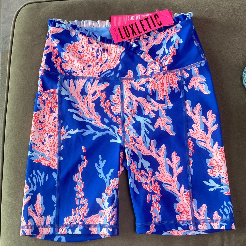 NWT Lilly Pulitzer Weekender High Rise Ruffle Borealis Blue Swim on over XS